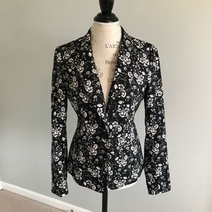 Ann Taylor black with floral blazer size 6